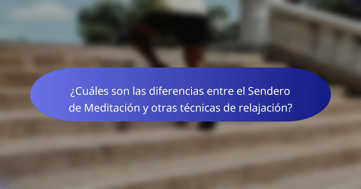 ¿Cuáles son las diferencias entre el Sendero de Meditación y otras técnicas de relajación?