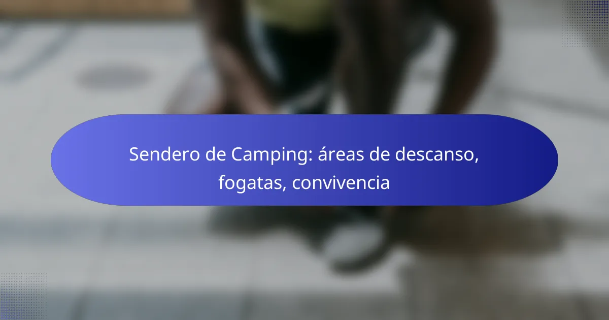 Sendero de Camping: áreas de descanso, fogatas, convivencia