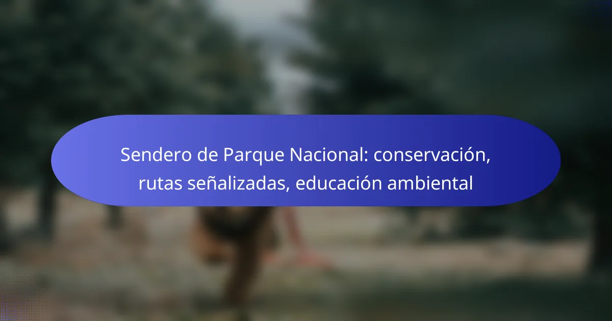 Sendero de Parque Nacional: conservación, rutas señalizadas, educación ambiental