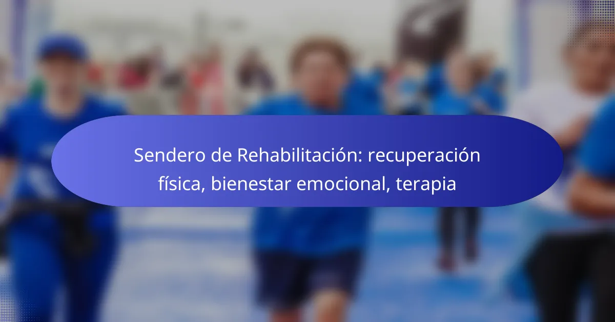 Sendero de Rehabilitación: recuperación física, bienestar emocional, terapia